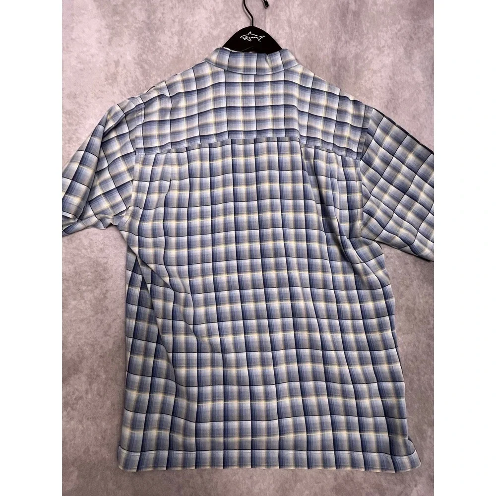 Tommy Bahama Silk Plaid Button Down Shirt Mens Large Blue Yellow Excellent - Picture 8 of 8
